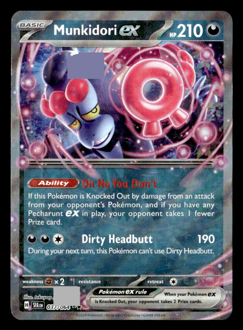 Pokemon Munkidori ex #037/064 tcg Near Mint or Better