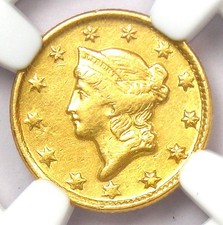 1850-D Liberty Gold Dollar G$1 - Certified NGC AU Detail - Rare Dahlonega Coin
