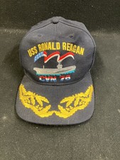 VINTAGE USS RONALD REAGAN CVN 76 OFFICERS HAT SNAP BACK USA MADE