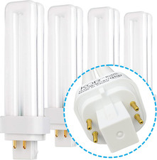 13W CFL Light Bulb, Double Tube, G24Q-1 4-Pin Base, 4100K Cool White Pack of 4