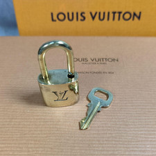 LOUIS VUITTON PadLock Lock Key Brass Gold Authentic Number random From Japan