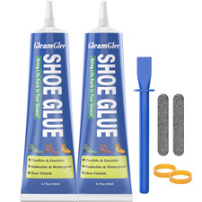 Shoe Glue Flexible Waterproof Repair Adhesive Clear, 20ml x2 Pack