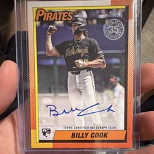 Topps 2025 Update 1990 Autographs Billy Cook Pittsburgh Pirates RC Auto #90B2-BC
