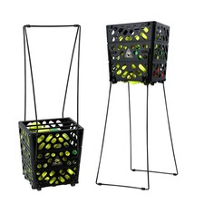 Tennis Ball Hopper with Wheels 60Ball Rolling Basket