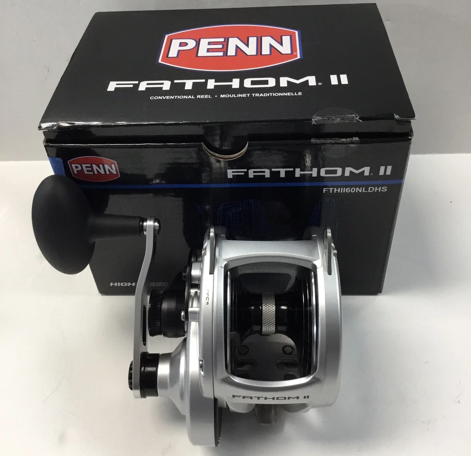 Carrete Penn Fathom II 60NLDHS plateado/negro palanca arrastre una sola velocidad NUEVO 6.1:1 Foto 4 de 4