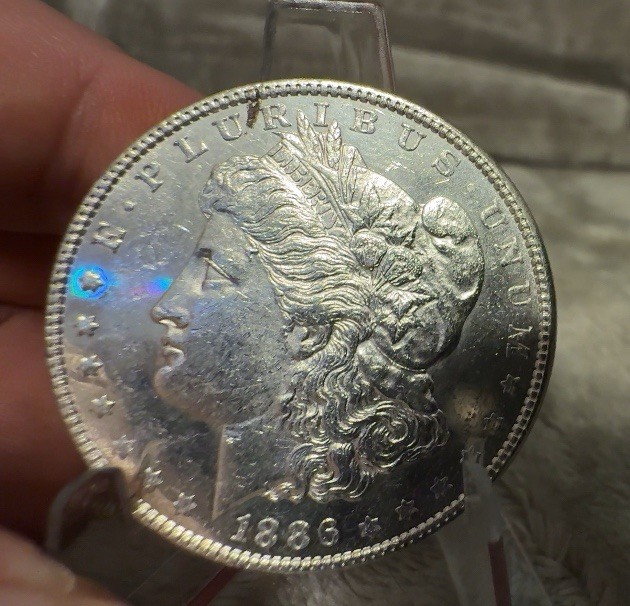 1886 MORGAN DOLLAR GEM+ BU DMPL FROM COLLECTION #2656