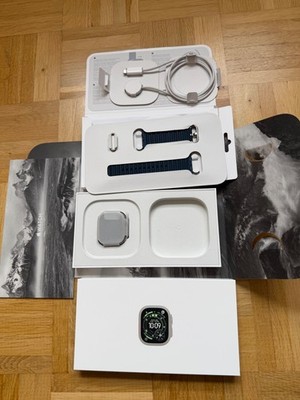 Apple Watch Ultra 3, Titan Natur, Midnight Blue Ocean Armb. super Zustand, OVP
