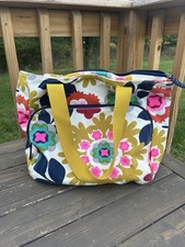 French Bull Floral Canvas Tote Bag Multicolor Zippered Shoulder Purse Target