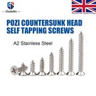 M5 (5mmØ) POZI COUNTERSUNK SELF TAPPING SCREWS A2 GRADE STAINLESS STEEL TAPPERS