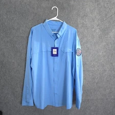 Huk Tide Point Woven Performance Fishing Shirt Mens Solid LS Button Up XL New