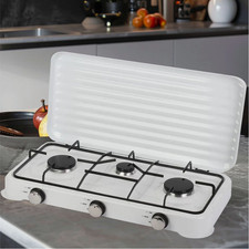 Outdoor Portable Gas Stove 3 Burner LPG Desktop Cooker Cooktop Camping Caravan