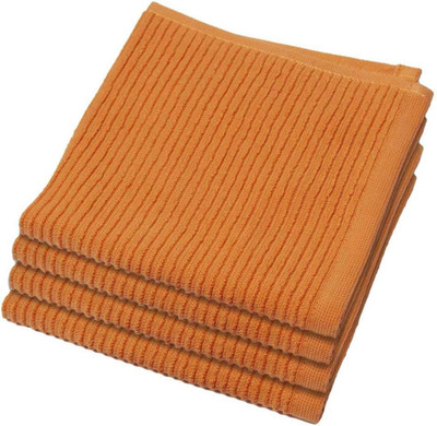 Ripple Kitchen Dishcloth, Set of 4, Kumquat Orange