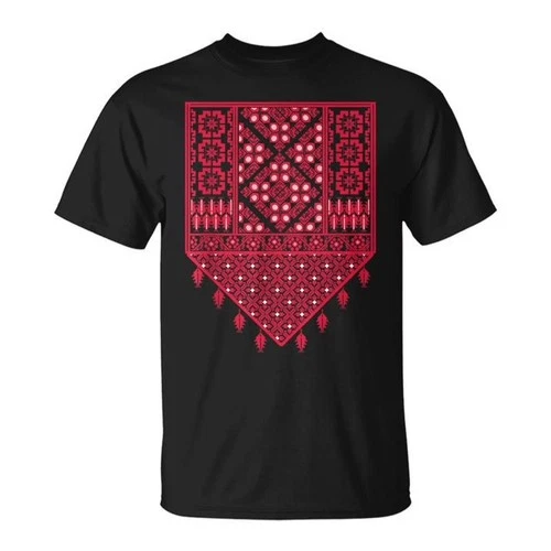 NWT Palestinian Traditional Embroidery Pattern Printed TShirt - product listing photo