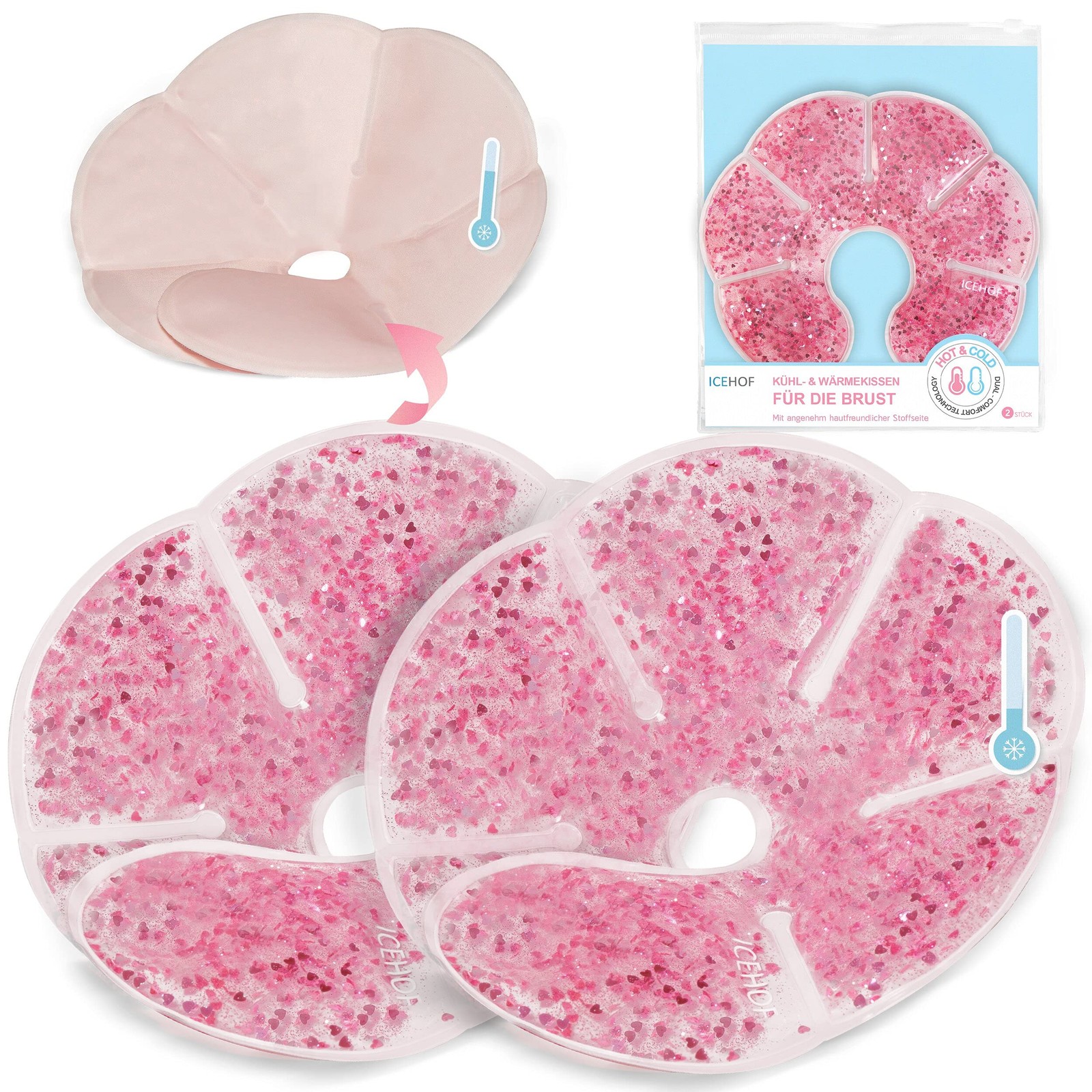 Poche de glace poitrine x2 avec sac de rangement - Coussinets thermiques gels bleu ciel