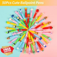 LiYiQ 50 Pcs 4-in-1 Multicolor Ballpoint Pens Cute Kawaii Bulk Gifts
