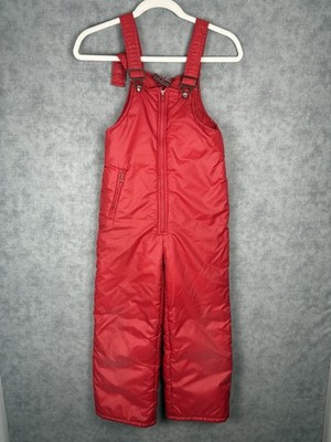 Vintage Chicago Fireworks Kids Snow Bibs Size 7 Red Insulated