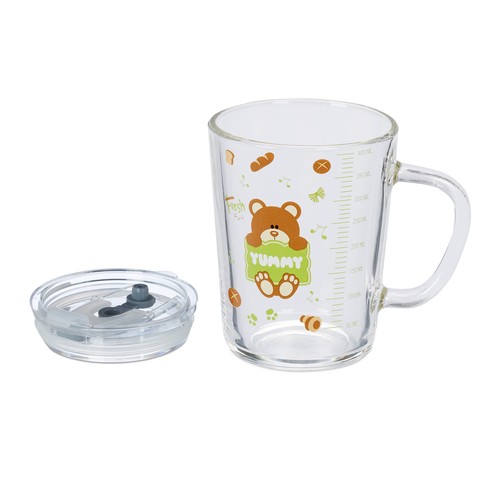 Kindergläser Bären Kinder Trinkglas 2er Set Glas Deckel & Strohhalm Henkelglas - Bild 7 von 9