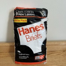 Hanes Briefs 6 Pack Men's 38 100 Cotton Vintage 1995 White Underwear 2249U