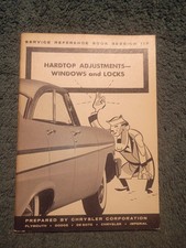 1957 Chrysler Plymouth Dodge Desoto Hardtop Windows Locks Shop Book Orig