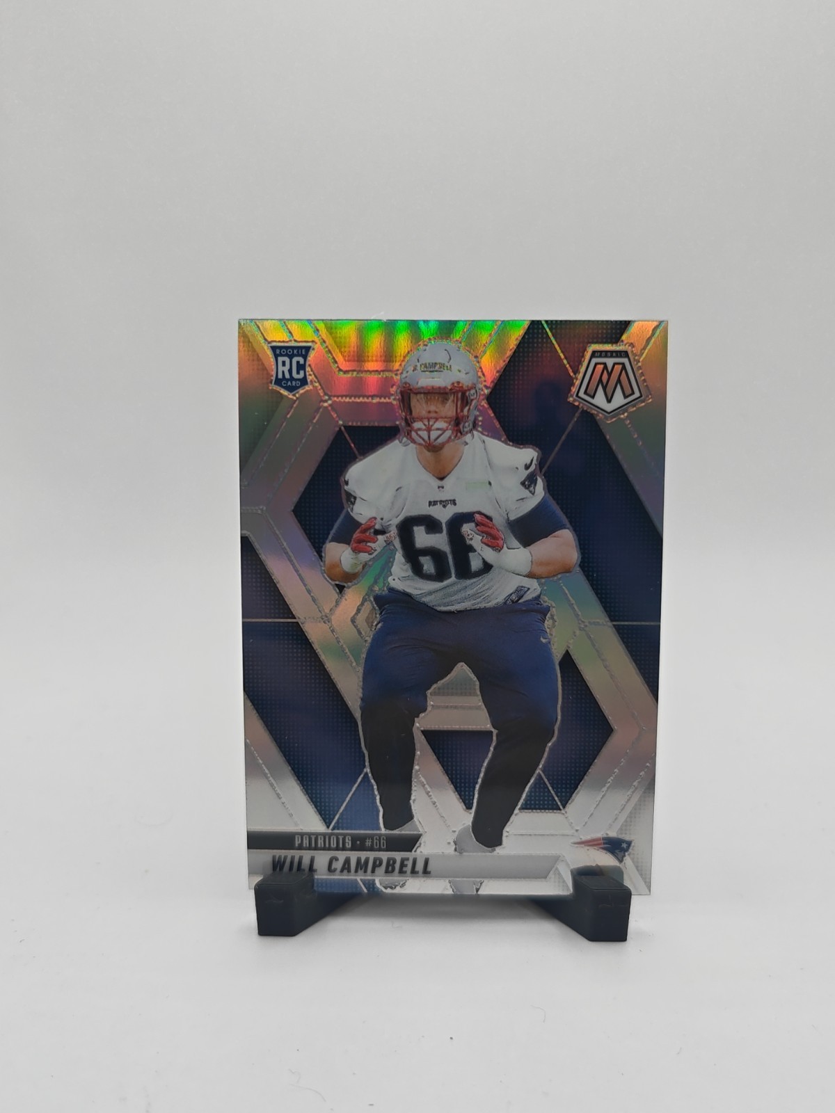 2025 Panini Mosaic -- Will Campbell #378 Rookie Silver Prizm Patriots