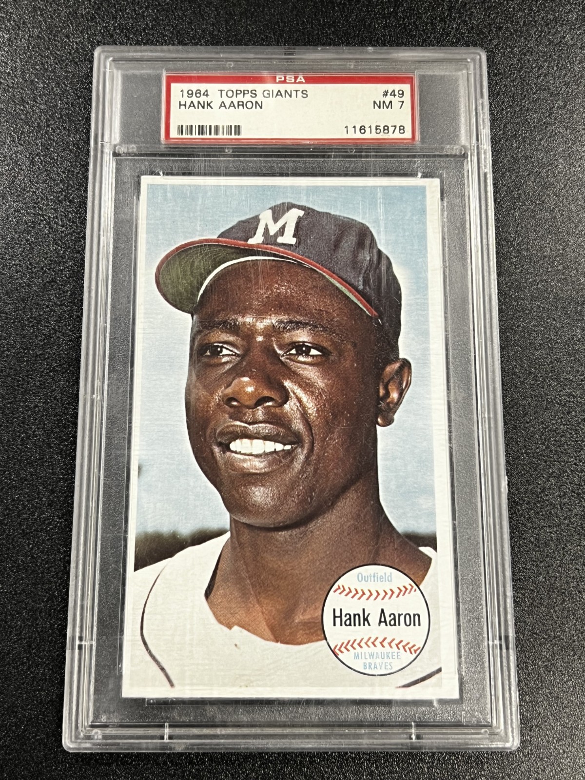 Hank Aaron 1964 Topps Giants #49 PSA 7 NM Jumbo Milwaukee Braves Hall of Fame