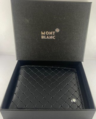 Refurbished Woven-Design Montblanc Starwalker 4Card Slots Bi-Fold Leather Wallet