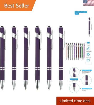 6-Pack Sleek Metal Stylus Pens: Dual Functionality for Writing & Touchscreens