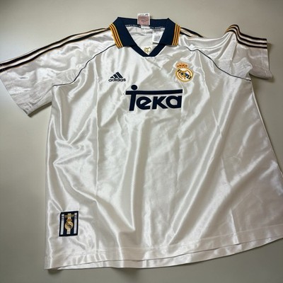 Adidas Real Madrid TEKA SPONSORED 99/00 Home Jersey In White Size