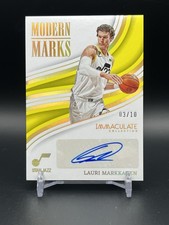 2022-23 Immaculate Modern Marks LAURI MARKKANEN Auto /10 Gold #IMO-LMR Jazz