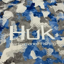 Huk Icon X Tide Change Hooded Performance Fishing Shirt Men's XXL White Camo