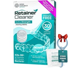 Weiss Naturals Retainer Cleaner Tablets, Invisalign Cleaner, Remove Stains, Odor