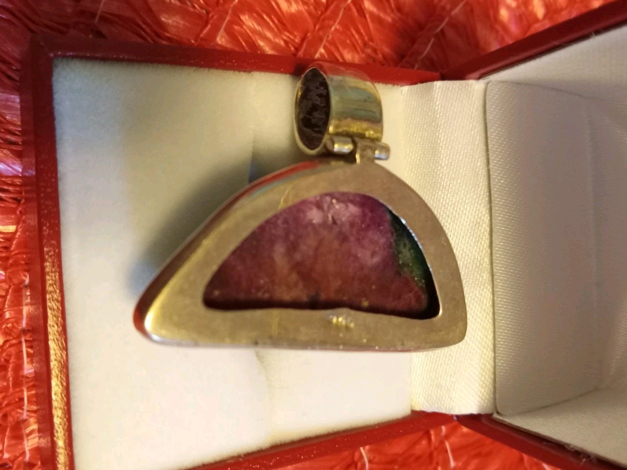 Ruby Zoisite Sterling Silver Moo Shape Pendant - image 3