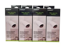 4 Pack Simulated Security Camera Indoor W/ Red Flashing Light Batteries Included