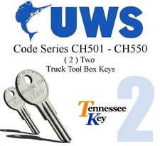 UWS Truck Toolbox Key / Select your key code  / (2) TWO KEY PACK /  CH501-CH550