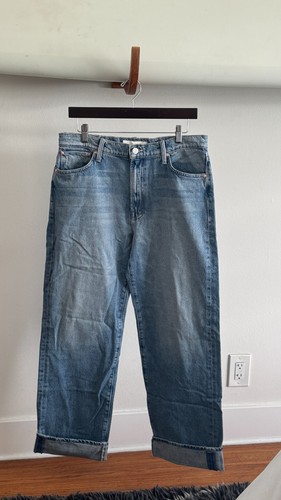 MOTHER Denim The Dodger Skimp Cuff in Leap of Faith Size 30 Light Wash Superior