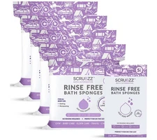 SCRUBZZ Rinse Free 105pc Bath Single Use Shower Sponges