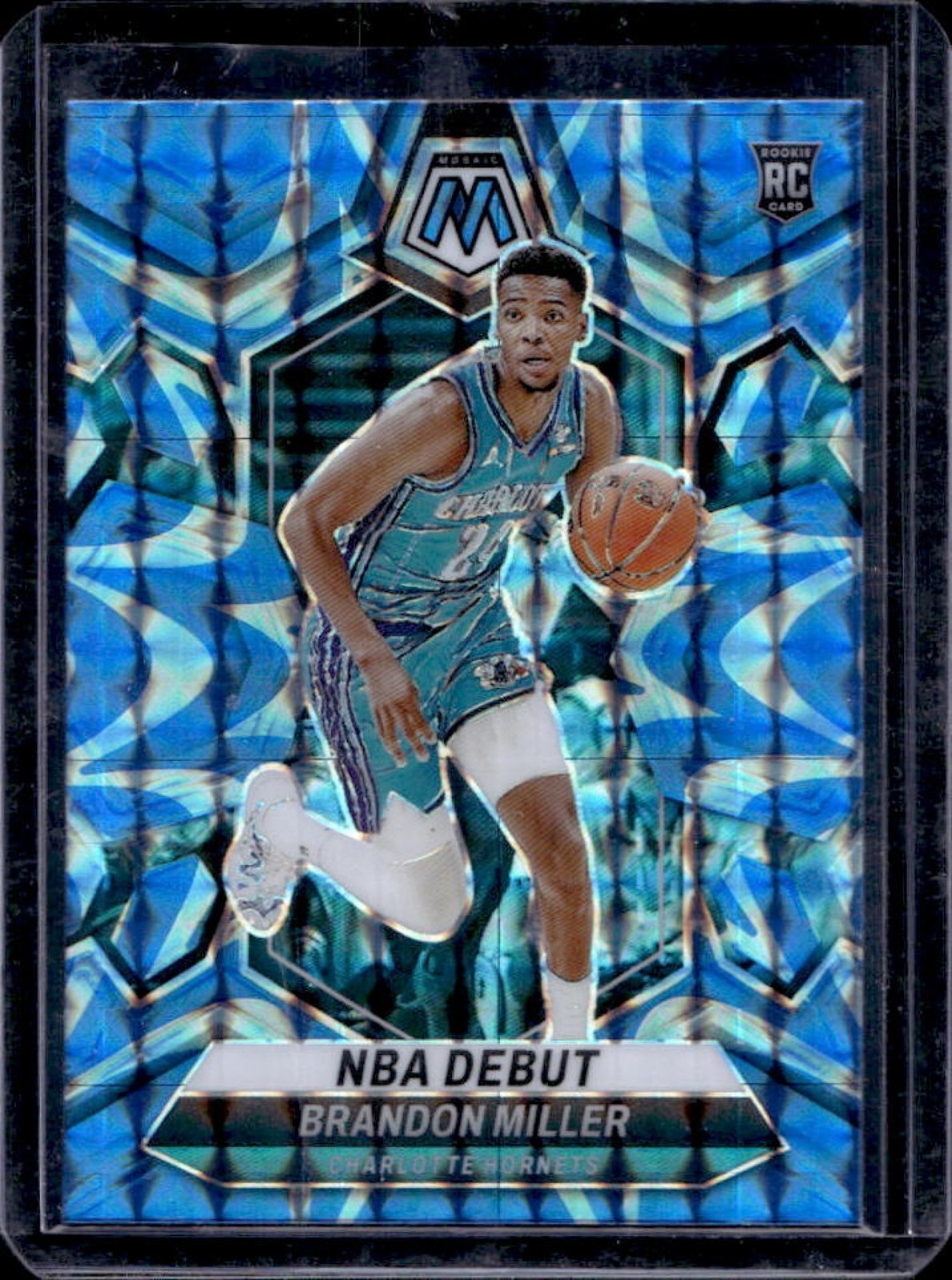 2023-24 Mosaic Brandon Miller RC Reactive Blue Prizm NBA Debut #252 Hornets