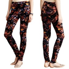 Anthropologie Pilcro Serif Floral Corduroy Skinny Pant size 27 in Autumn Floral