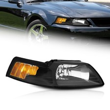 Weelmoto Right Headlight Assembly For 1999-2004 Ford Mustang Black Headlamp Weelmoto Right Headlight Assembly For 1999-2004 Ford Mustang Black Headlamp