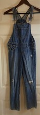 Old Navy Youth Girl's Distressed Blue Denim Bib Overalls Jumper Size Large 10/12