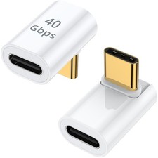 2 PCS USB C 90 Degree Adapter Up Down Right Angle L Shape Type C Male Female