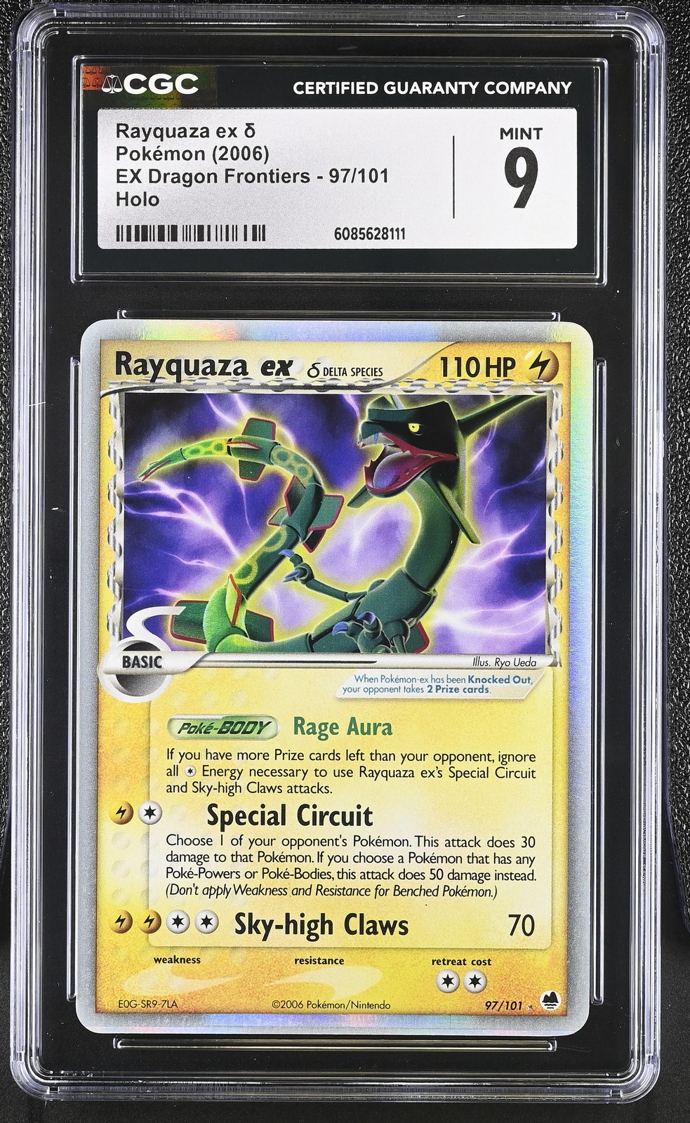 CGC 9 MINT Rayquaza ex ´ 2006 EX Dragon Frontiers 97/101 Holo Pokemon Card