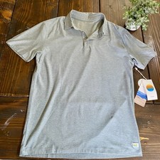 Vuori Strato Tech Polo Shirt Small Blue Heather Dreamknit Comfort Short Sleeve