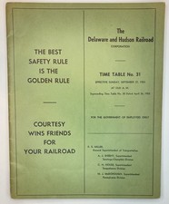 Delaware and Hudson Railroad 9/27/53 Employee...