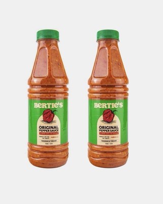 Trinidad and Tobago's Best- Bertie's Pepper Sauce (Large (750ML)) - Pack of 2
