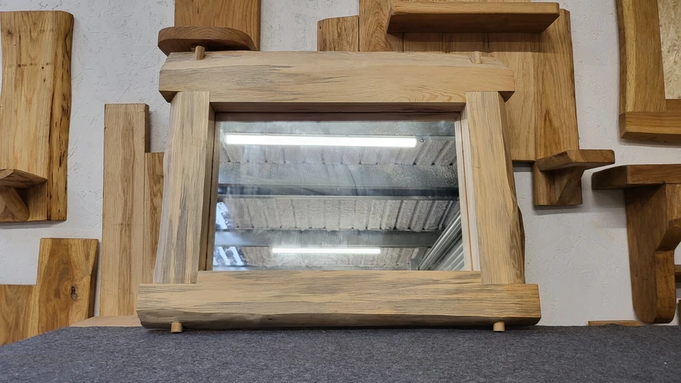 Rustic Live Edge Style Pine Framed Mirror | Vintage Mirror, Kiln Dried Pine - Image 2 of 4