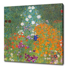 Gustav Klimt Flower Garden 1907 Reproduction Canvas Print Wall Art Picture