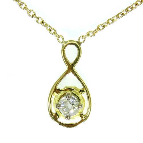 Impresionante Collar Antiguo Cojín Diamante Infinito Oro Amarillo 18 quilates de 20" con Cojín Antiguo de 0,20 quilates - Imagen 2 de 12