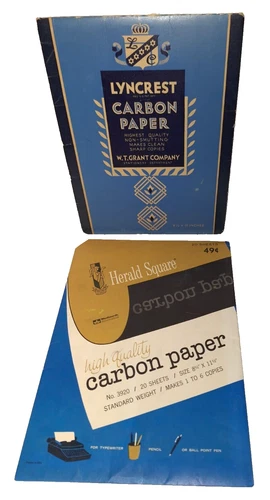 Lot of 2 Vintage Typewriter Carbon Paper 8.5x11.5” LYNCREST Herald Square