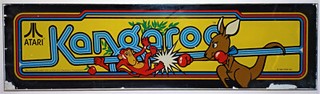 Vintage Atari Kangaroo 1982 Original Arcade Glass Marquee Header Backlit